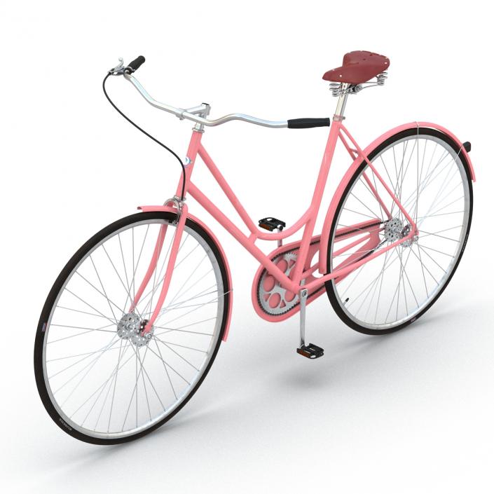 3D City Bike Pink Rigged