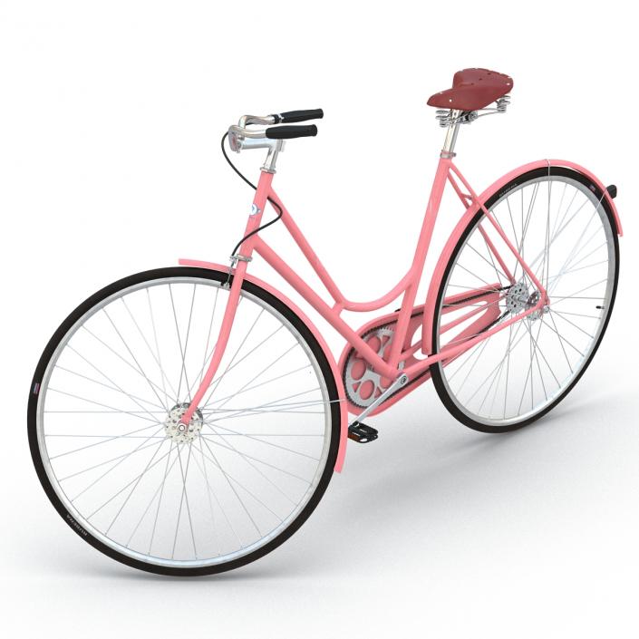 3D City Bike Pink Rigged