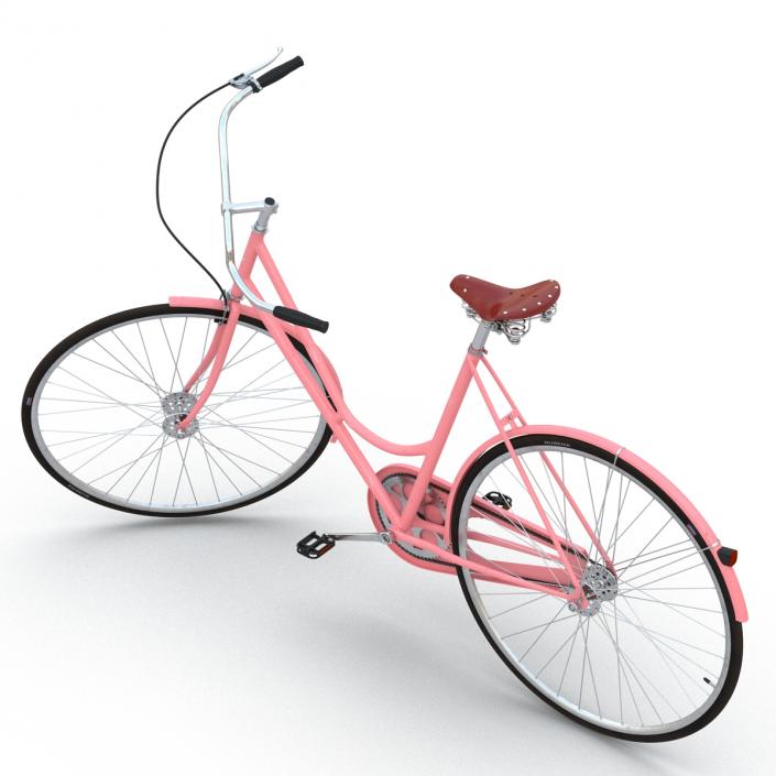 3D City Bike Pink Rigged