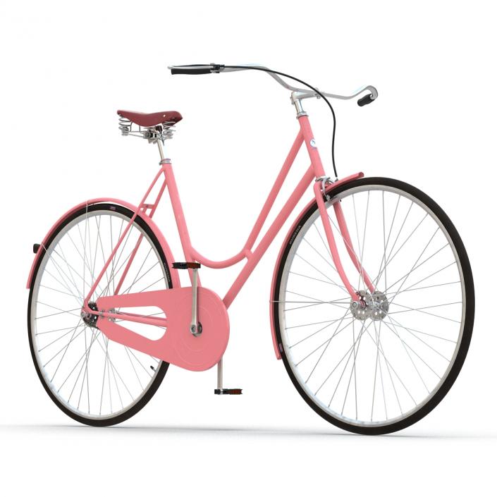 3D City Bike Pink Rigged