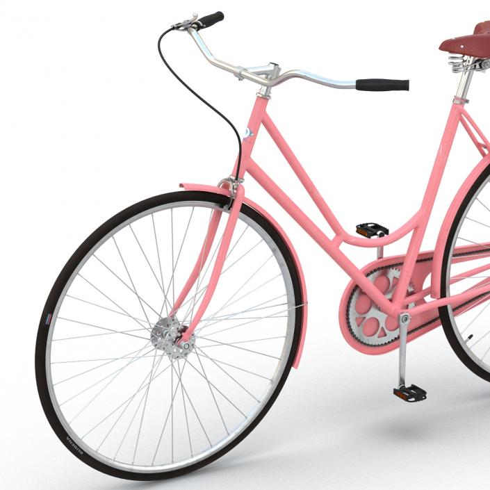 3D City Bike Pink Rigged