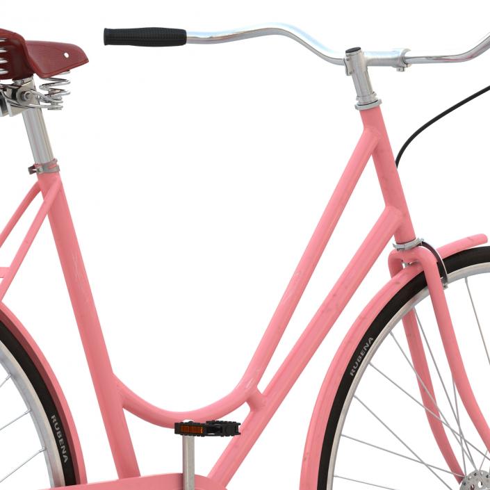 3D City Bike Pink Rigged