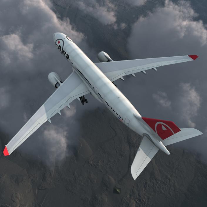 Jet Airliner Airbus A330-200 Northwest Airlines 3D