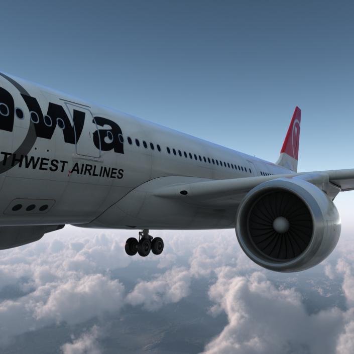 Jet Airliner Airbus A330-200 Northwest Airlines 3D