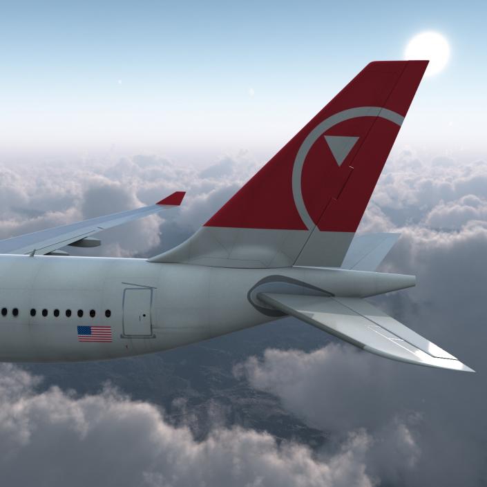 Jet Airliner Airbus A330-200 Northwest Airlines 3D