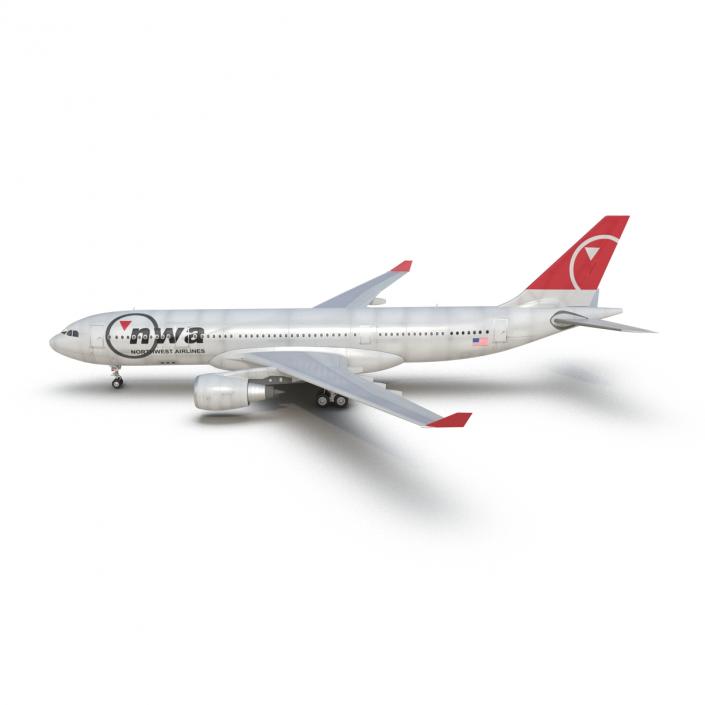 Jet Airliner Airbus A330-200 Northwest Airlines 3D