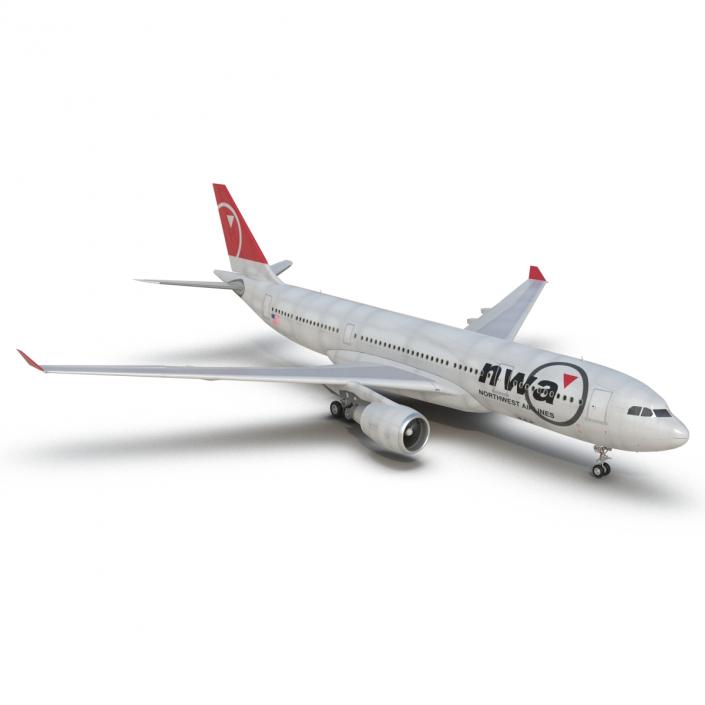 Jet Airliner Airbus A330-200 Northwest Airlines 3D