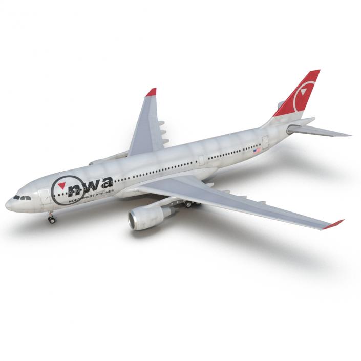 Jet Airliner Airbus A330-200 Northwest Airlines 3D