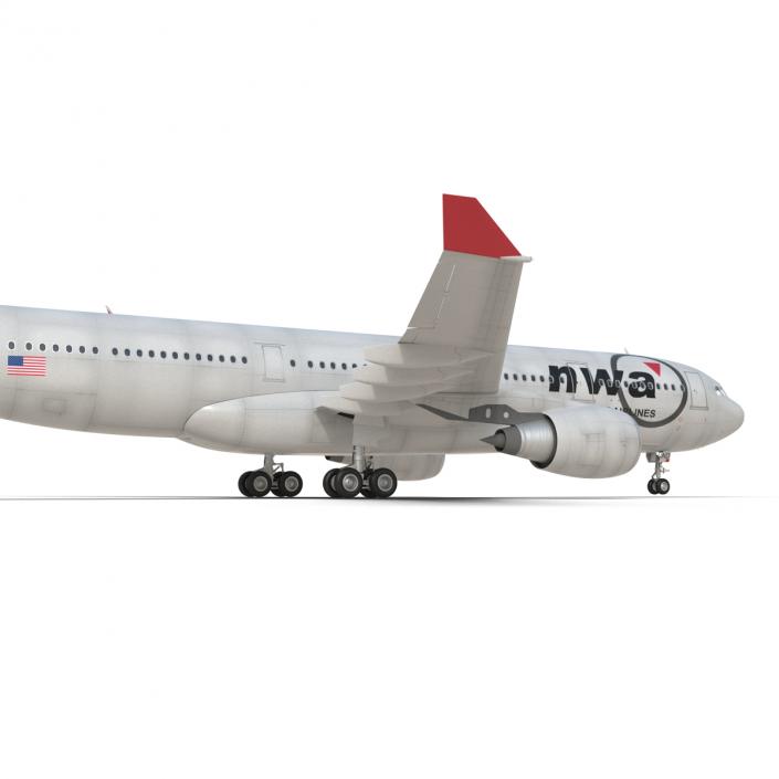 Jet Airliner Airbus A330-200 Northwest Airlines 3D