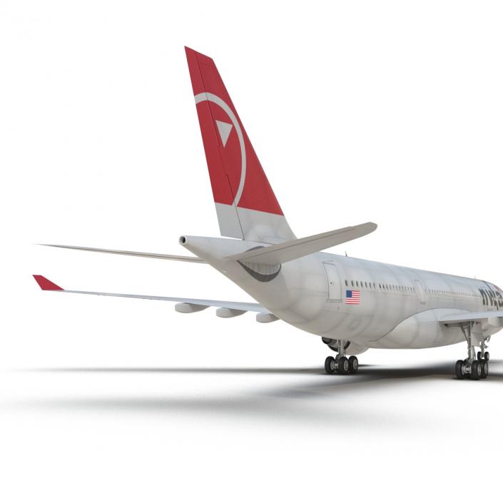 Jet Airliner Airbus A330-200 Northwest Airlines 3D