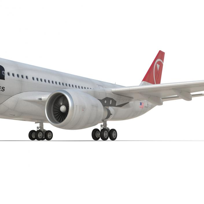 Jet Airliner Airbus A330-200 Northwest Airlines 3D