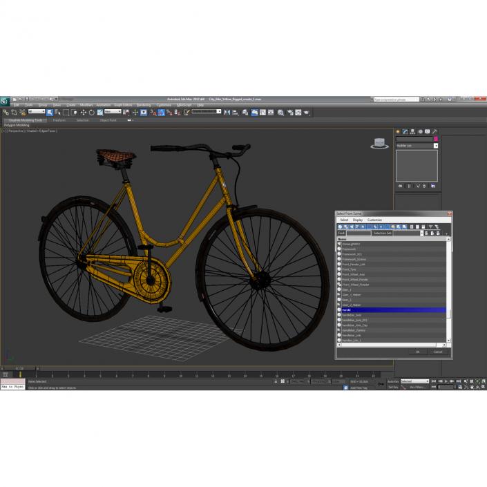 3D City Bike Yellow