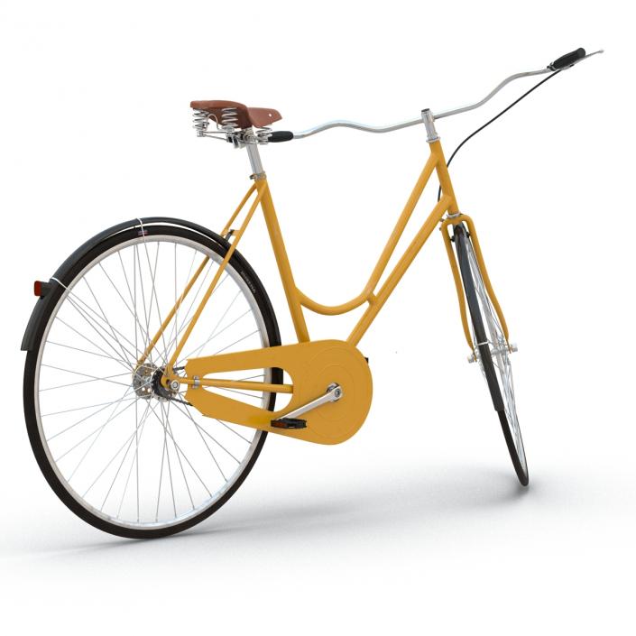 3D City Bike Yellow Rigged model