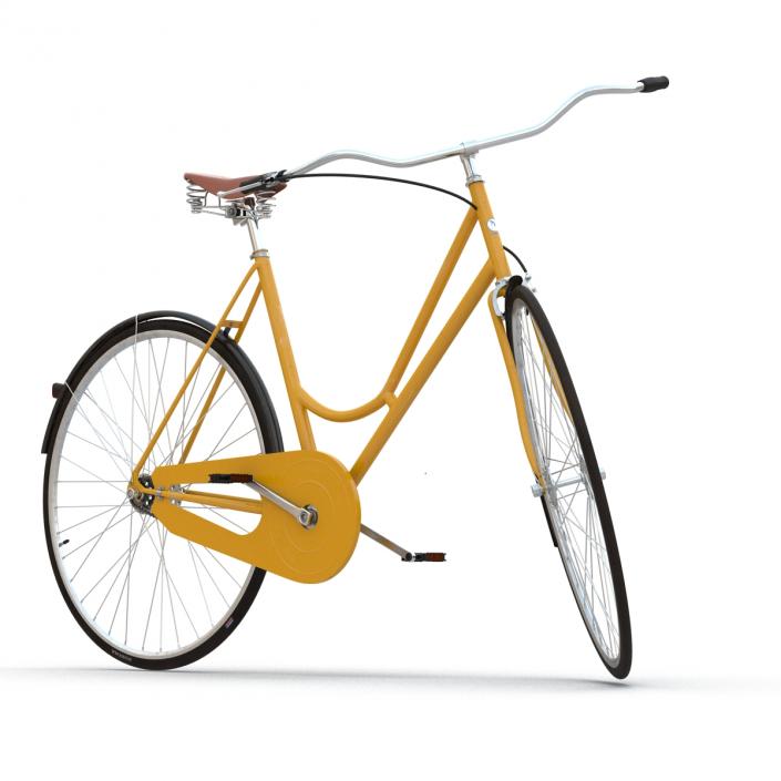 3D City Bike Yellow Rigged model