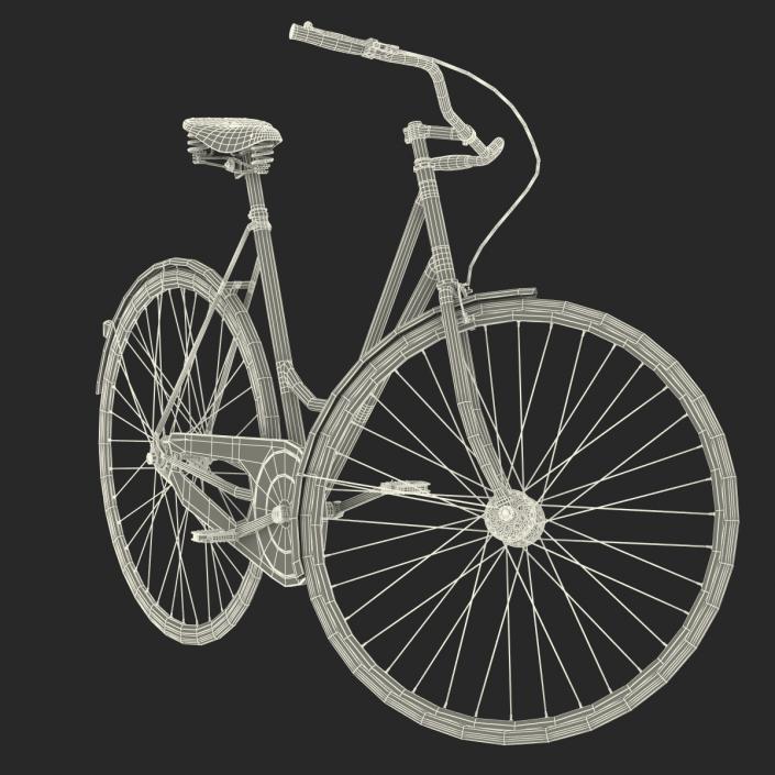 3D City Bike Yellow Rigged model