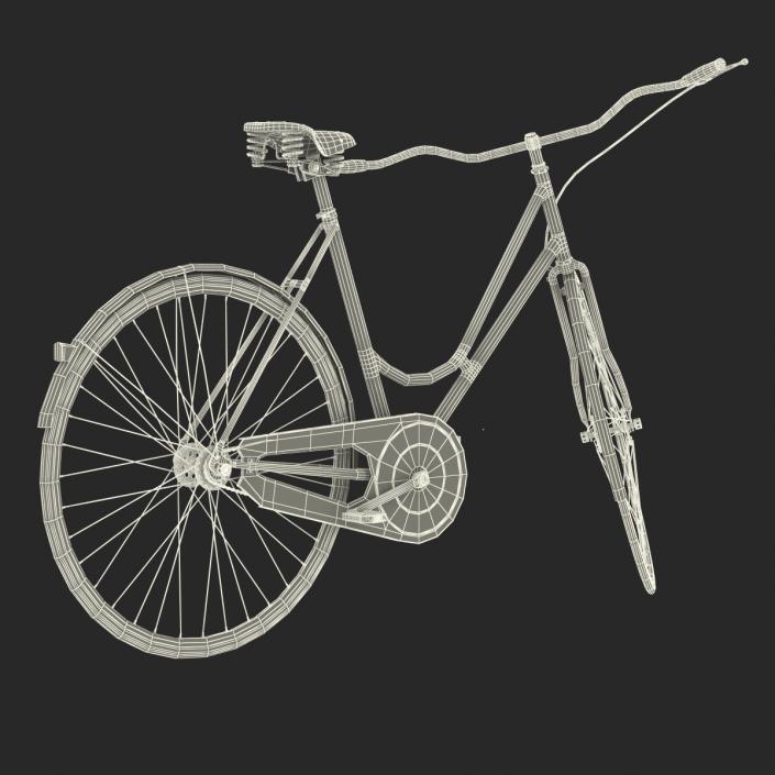 3D City Bike Yellow Rigged model