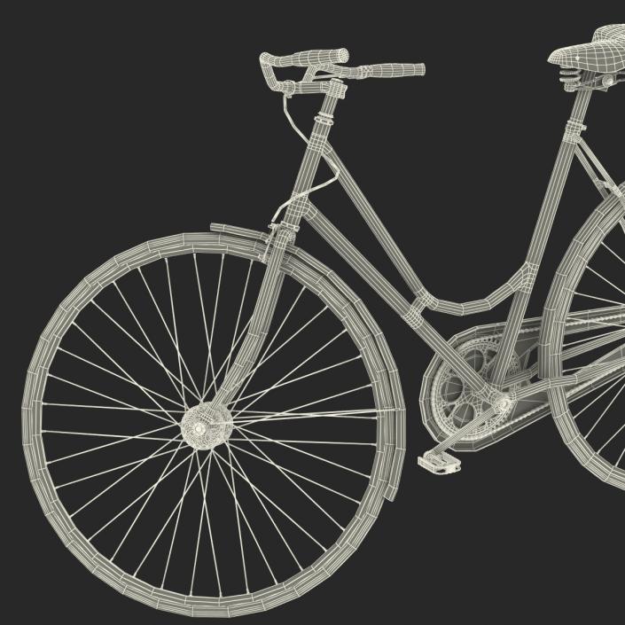 3D City Bike Yellow Rigged model