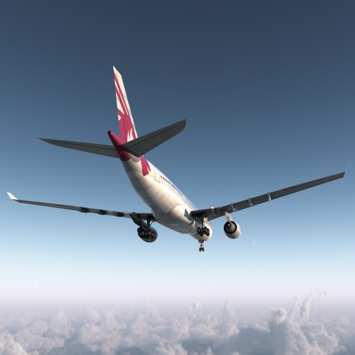 Jet Airliner Airbus A330-200 Qatar 3D model