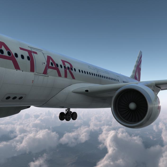 Jet Airliner Airbus A330-200 Qatar 3D model