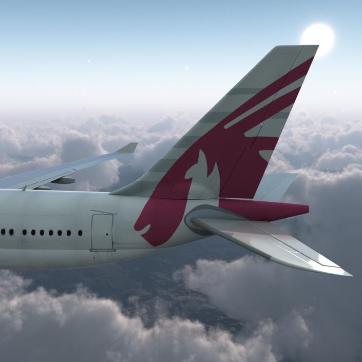 Jet Airliner Airbus A330-200 Qatar 3D model