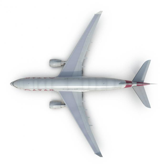 Jet Airliner Airbus A330-200 Qatar 3D model