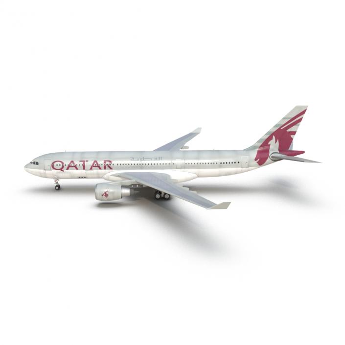 Jet Airliner Airbus A330-200 Qatar 3D model