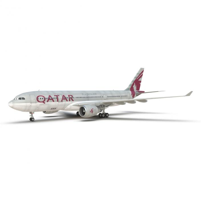 Jet Airliner Airbus A330-200 Qatar 3D model