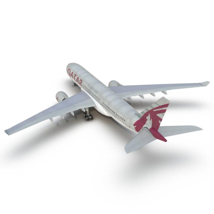 Jet Airliner Airbus A330-200 Qatar 3D model