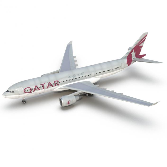 Jet Airliner Airbus A330-200 Qatar 3D model