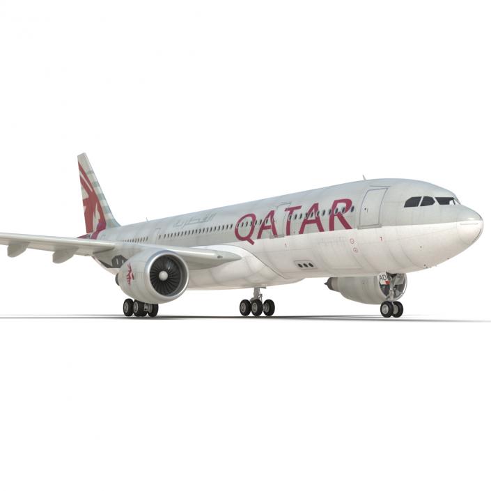 Jet Airliner Airbus A330-200 Qatar 3D model