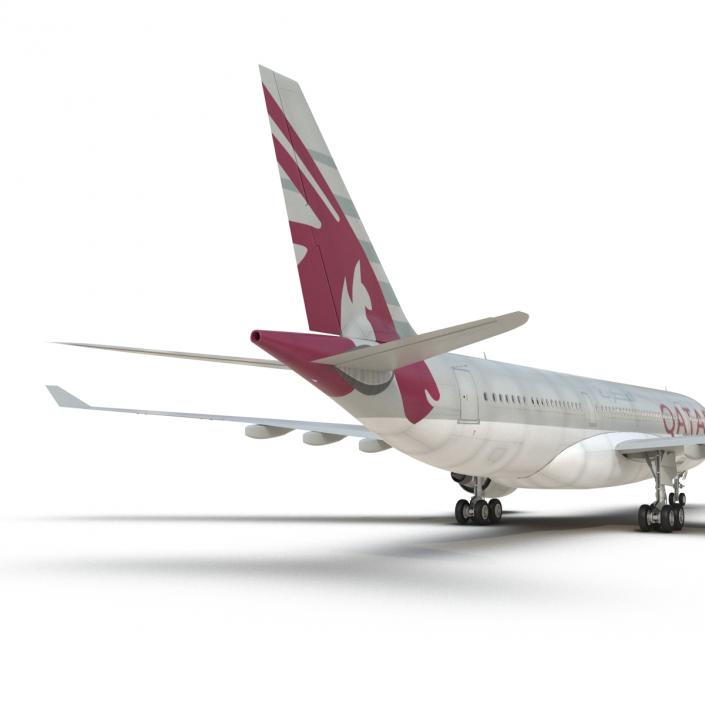 Jet Airliner Airbus A330-200 Qatar 3D model