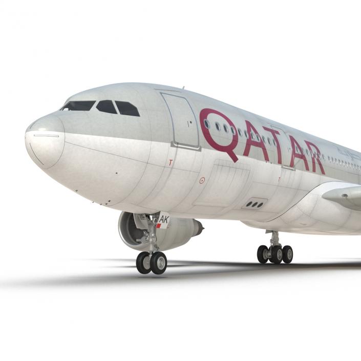 Jet Airliner Airbus A330-200 Qatar 3D model