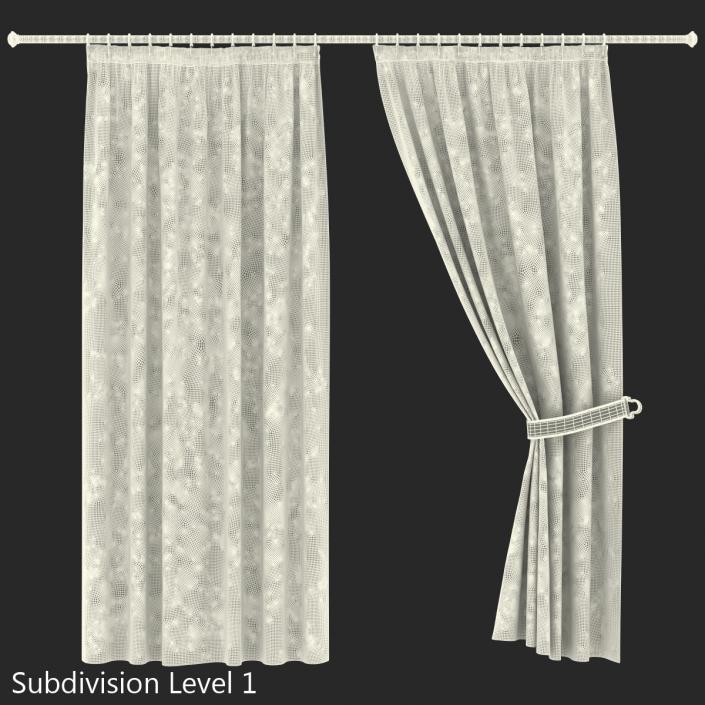 Curtain 2 Gray 3D model