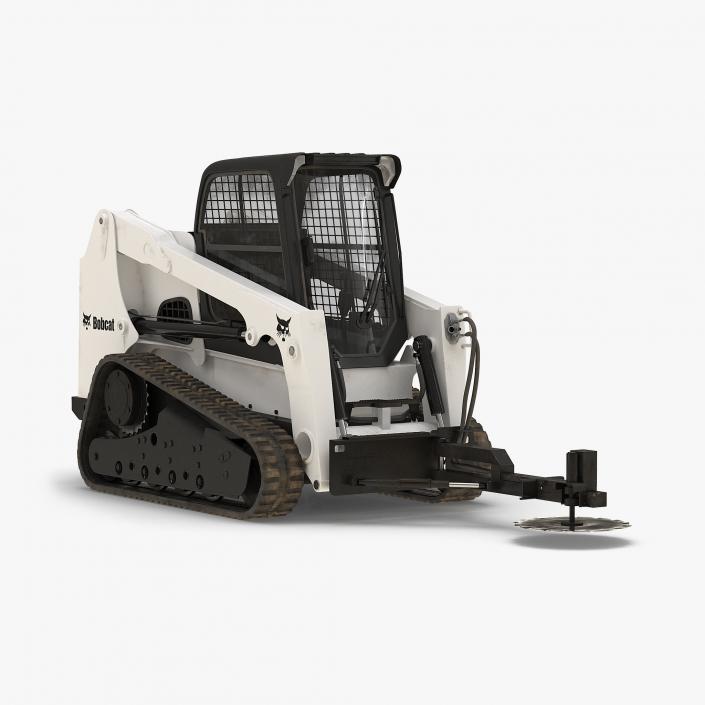 Compact Tracked Loader Bobcat With Brush Saw 3D model