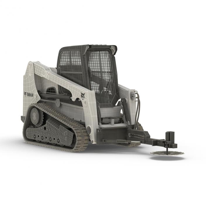 Compact Tracked Loader Bobcat With Brush Saw 3D model