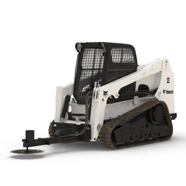 Compact Tracked Loader Bobcat With Brush Saw 3D model