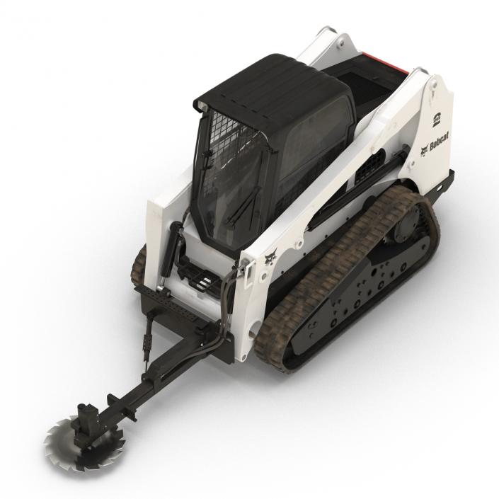 Compact Tracked Loader Bobcat With Brush Saw 3D model