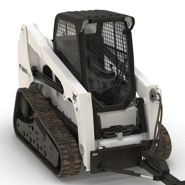 Compact Tracked Loader Bobcat With Brush Saw 3D model