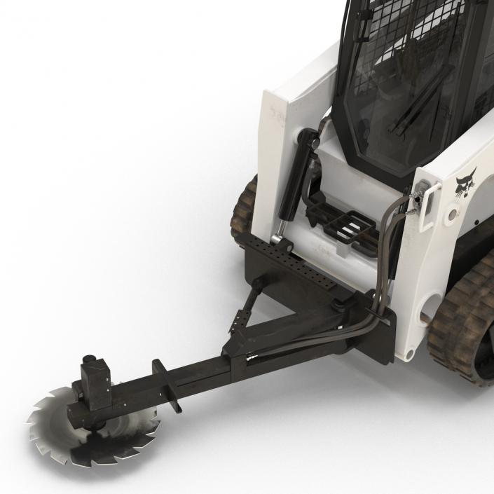 Compact Tracked Loader Bobcat With Brush Saw 3D model