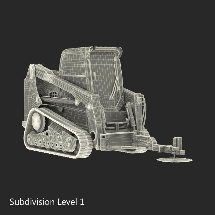 Compact Tracked Loader Bobcat With Brush Saw 3D model