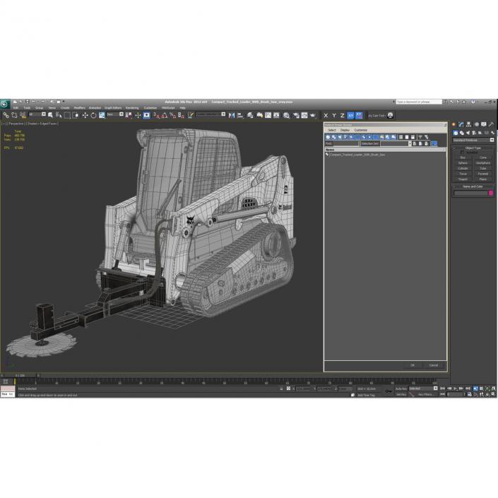 Compact Tracked Loader Bobcat With Brush Saw 3D model