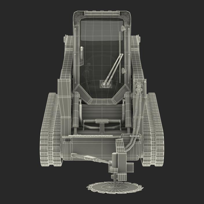 Compact Tracked Loader Bobcat With Brush Saw 3D model