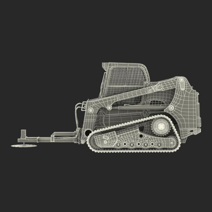 Compact Tracked Loader Bobcat With Brush Saw 3D model