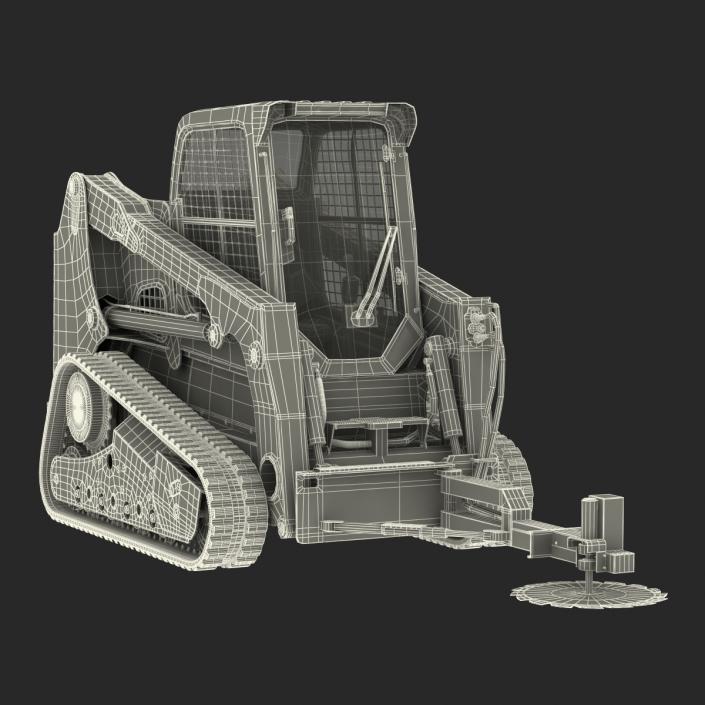 Compact Tracked Loader Bobcat With Brush Saw 3D model