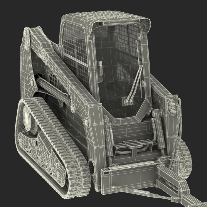 Compact Tracked Loader Bobcat With Brush Saw 3D model