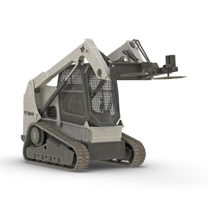 3D Compact Tracked Loader Bobcat With Brush Saw Rigged