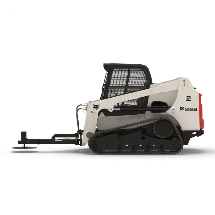 3D Compact Tracked Loader Bobcat With Brush Saw Rigged