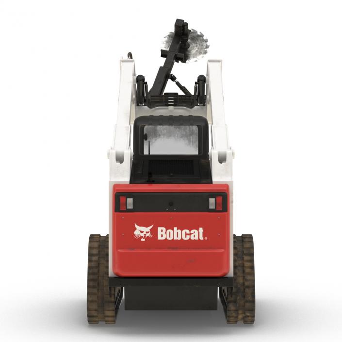 3D Compact Tracked Loader Bobcat With Brush Saw Rigged