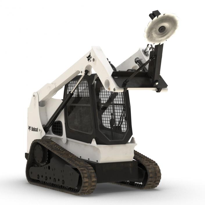 3D Compact Tracked Loader Bobcat With Brush Saw Rigged