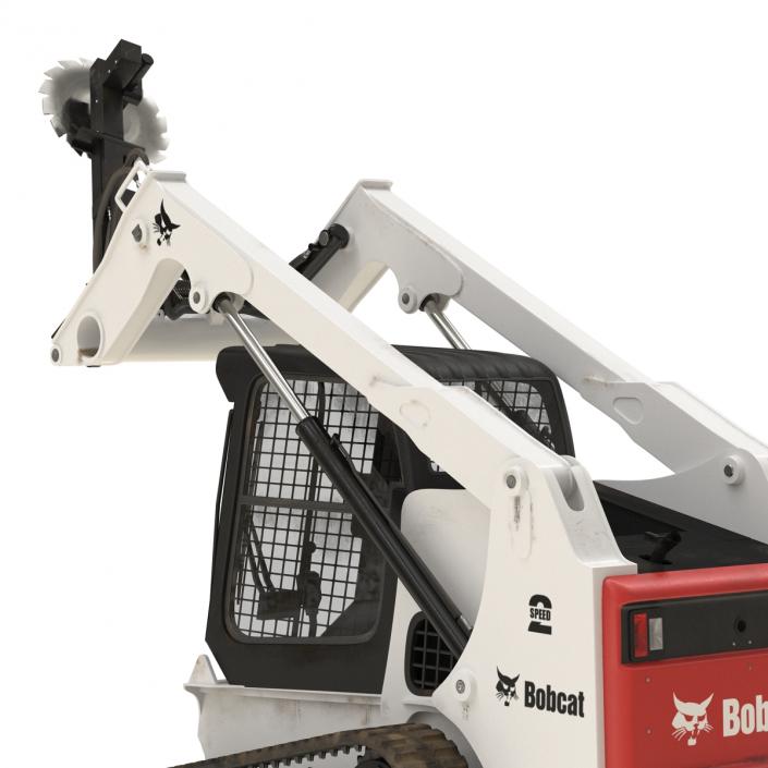 3D Compact Tracked Loader Bobcat With Brush Saw Rigged